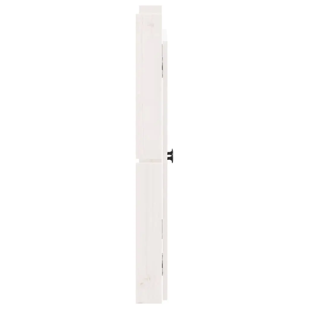 Solid Pine Wood Outdoor Cabinet Doors White Flush Mount 50x9x82cm Pair
