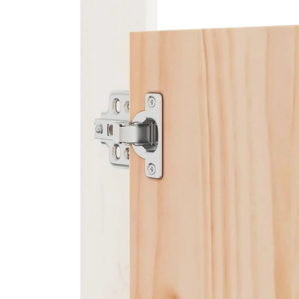 Solid Pine Wood Outdoor Cabinet Doors White Flush Mount 50x9x82cm Pair