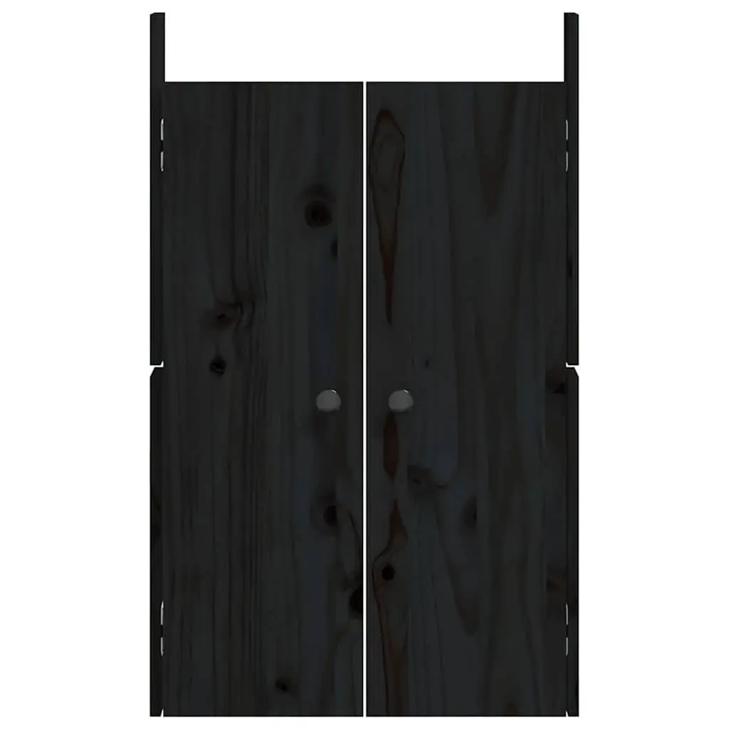 Outdoor Cabinet Door Solid Pine Wood Black 50x9x82cm