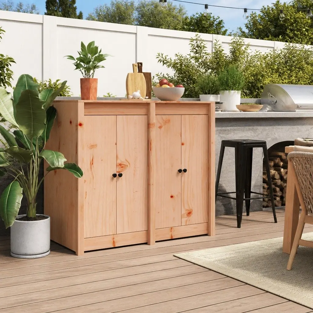Outdoor Kitchen Cabinet Doors 50x9x82cm Solid Wood Douglas 2pcs Brown