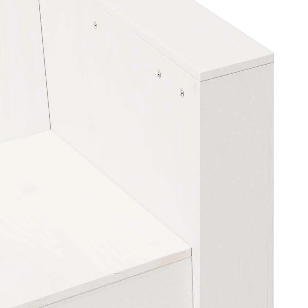 Garden Sofa White Solid Pine Wood Outdoor Seating Chair 79 x 60 x 62 cm