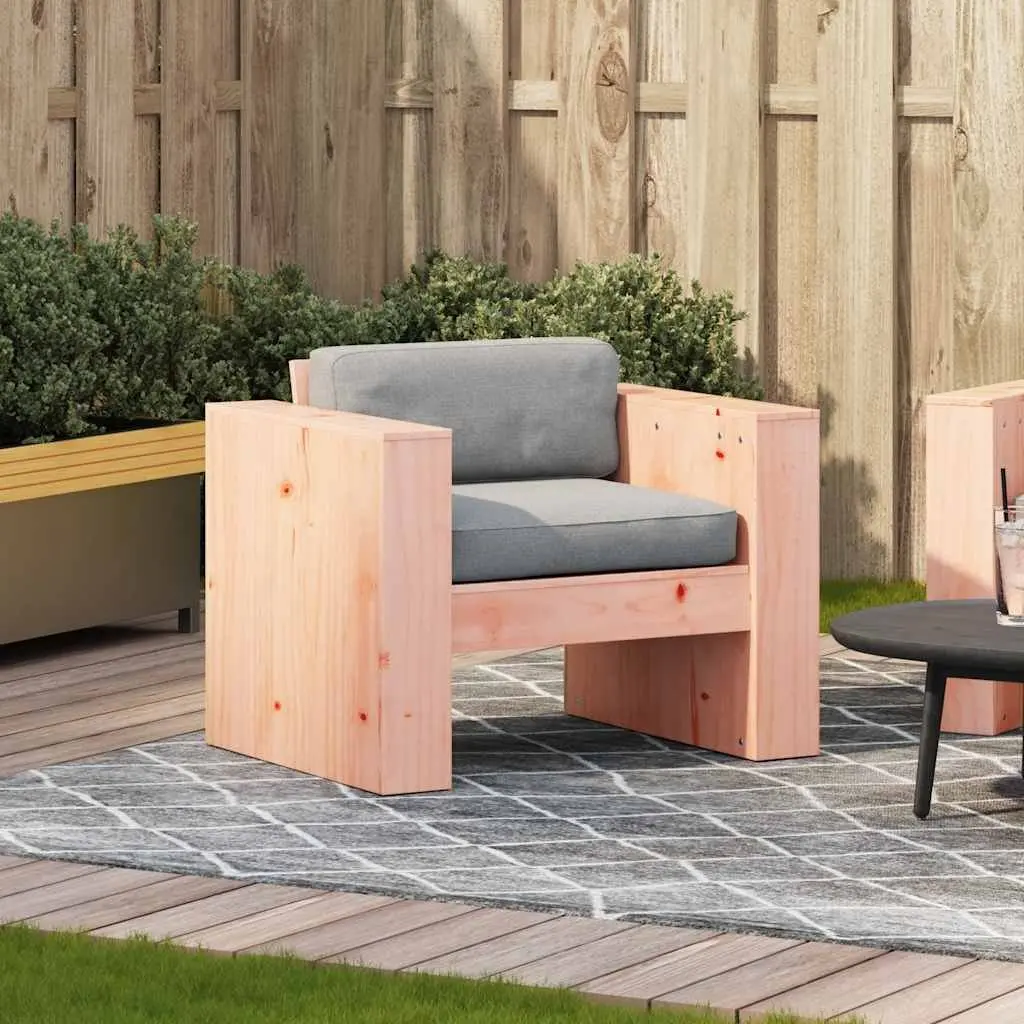 Outdoor Garden Sofa Brown Wooden Patio Chair with Armrests and Backrest Seating