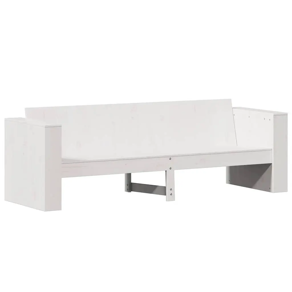 Outdoor Garden Sofa Three-Seater White Wooden Patio Furniture