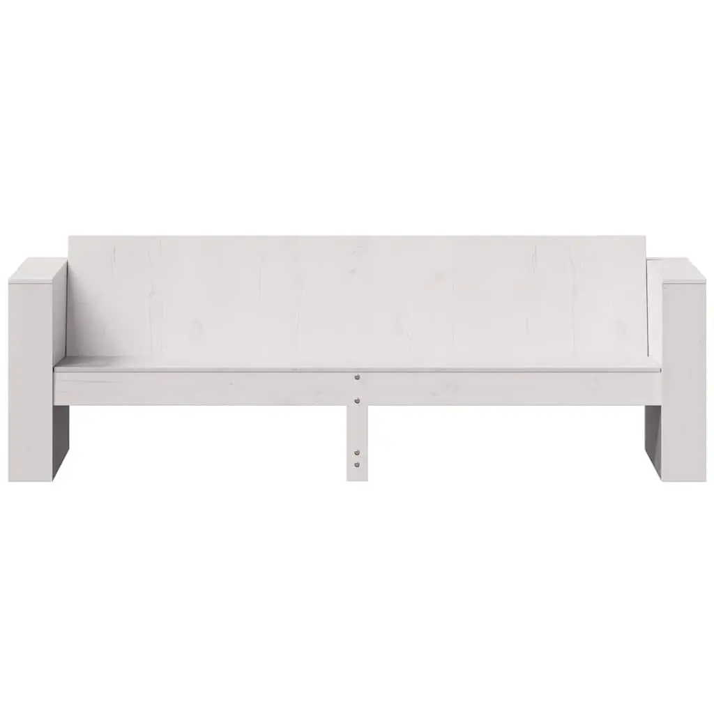 Outdoor Garden Sofa Three-Seater White Wooden Patio Furniture