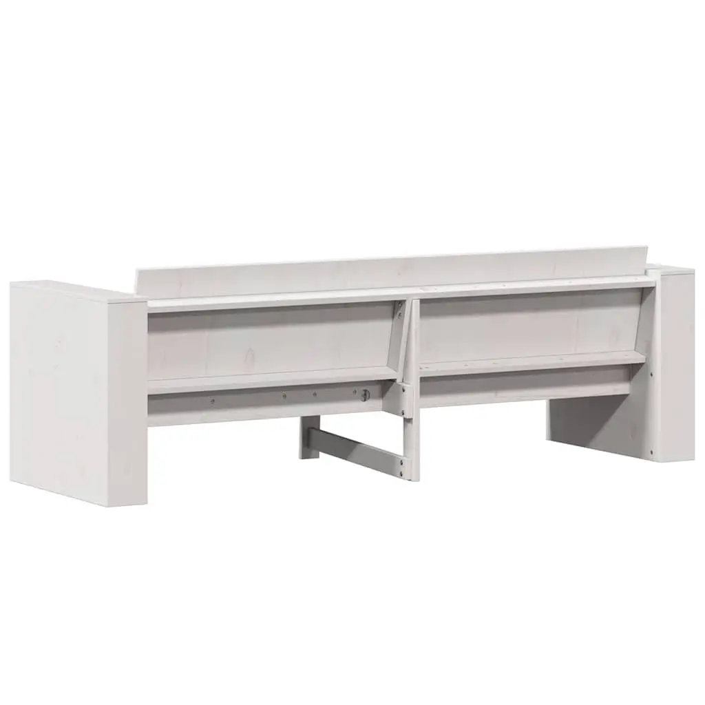 Outdoor Garden Sofa Three-Seater White Wooden Patio Furniture
