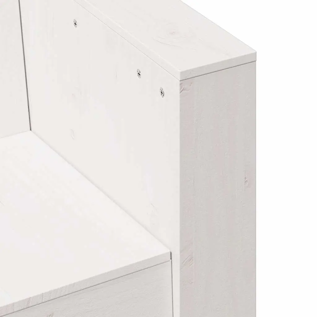 Outdoor Garden Sofa Three-Seater White Wooden Patio Furniture