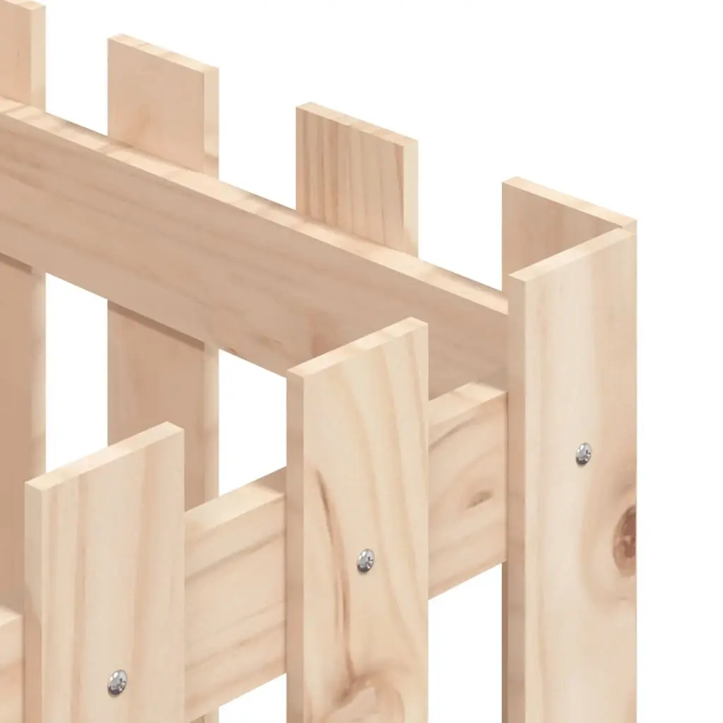 Garden Planter Box with Fence Design 40x40x40cm Solid Wood Pine Outdoor Flowers