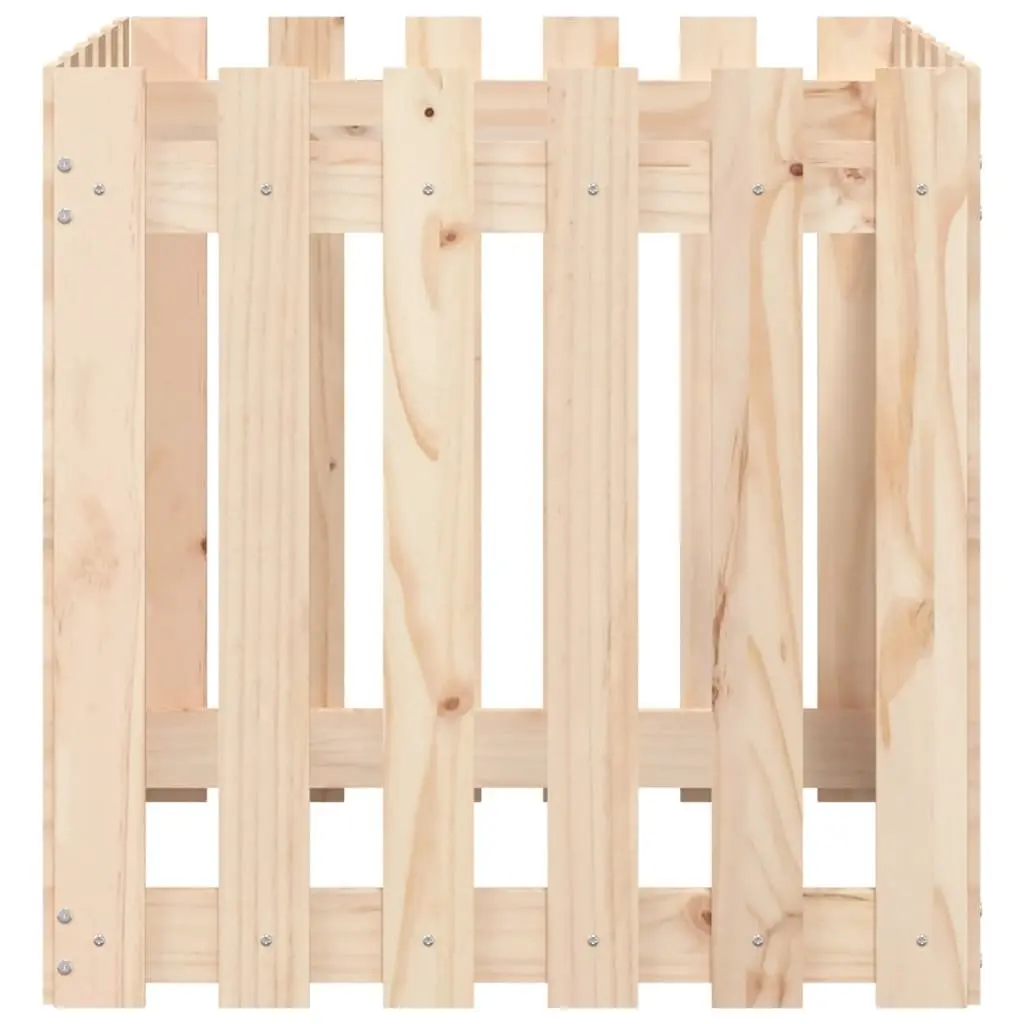 Garden Planter with Fence Design 60x60x60 cm Solid Pine Wood Brown