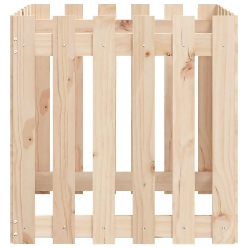 Garden Planter with Fence Design 60x60x60 cm Solid Pine Wood Brown