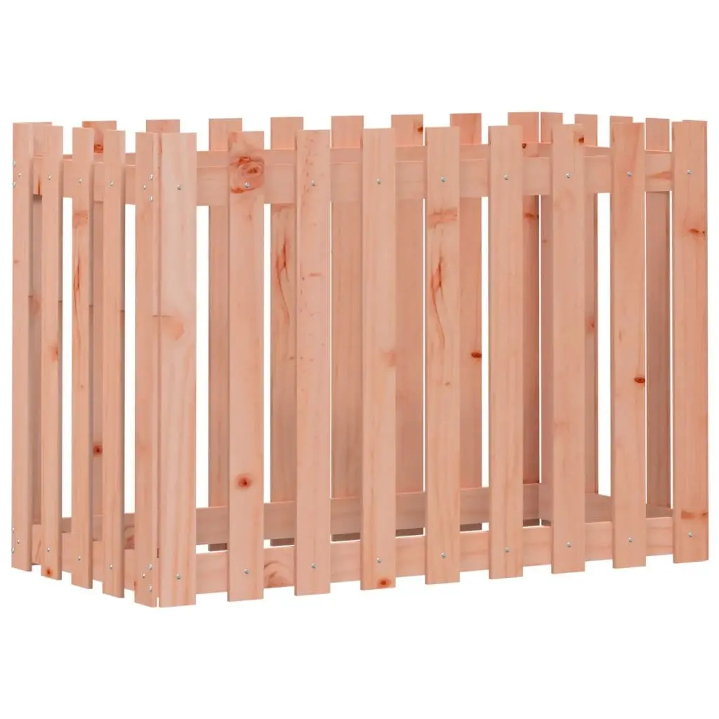 Garden Raised Bed with Fence Design 100x50x70cm Outdoor Planter Box Solid Wood