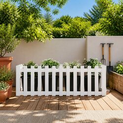 Garden Raised Bed Wooden Planter Box White Outdoor Flower Vegetable Growing Box