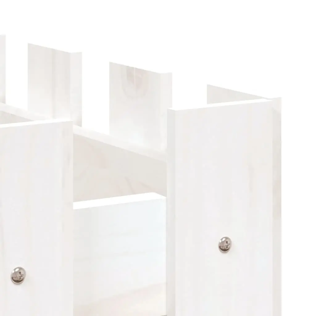 Garden Raised Bed Planter with Fence Design White 150x50x50cm Solid Pine Wood