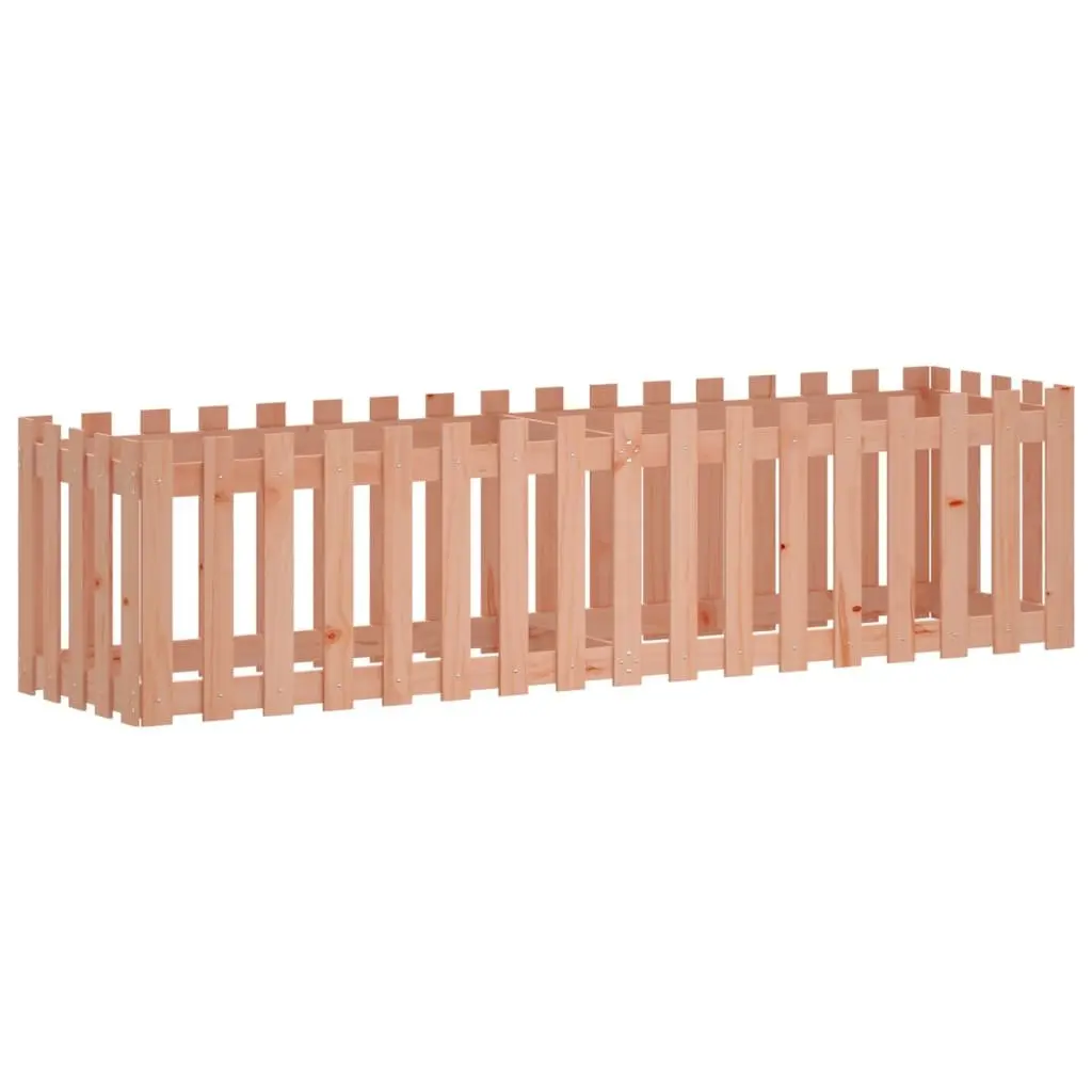 Garden Raised Bed with Fence Design 200x50x50 cm Outdoor Planter Box Solid Wood