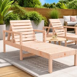 Friendly Wooden Sun Lounger for Your Outdoor Space