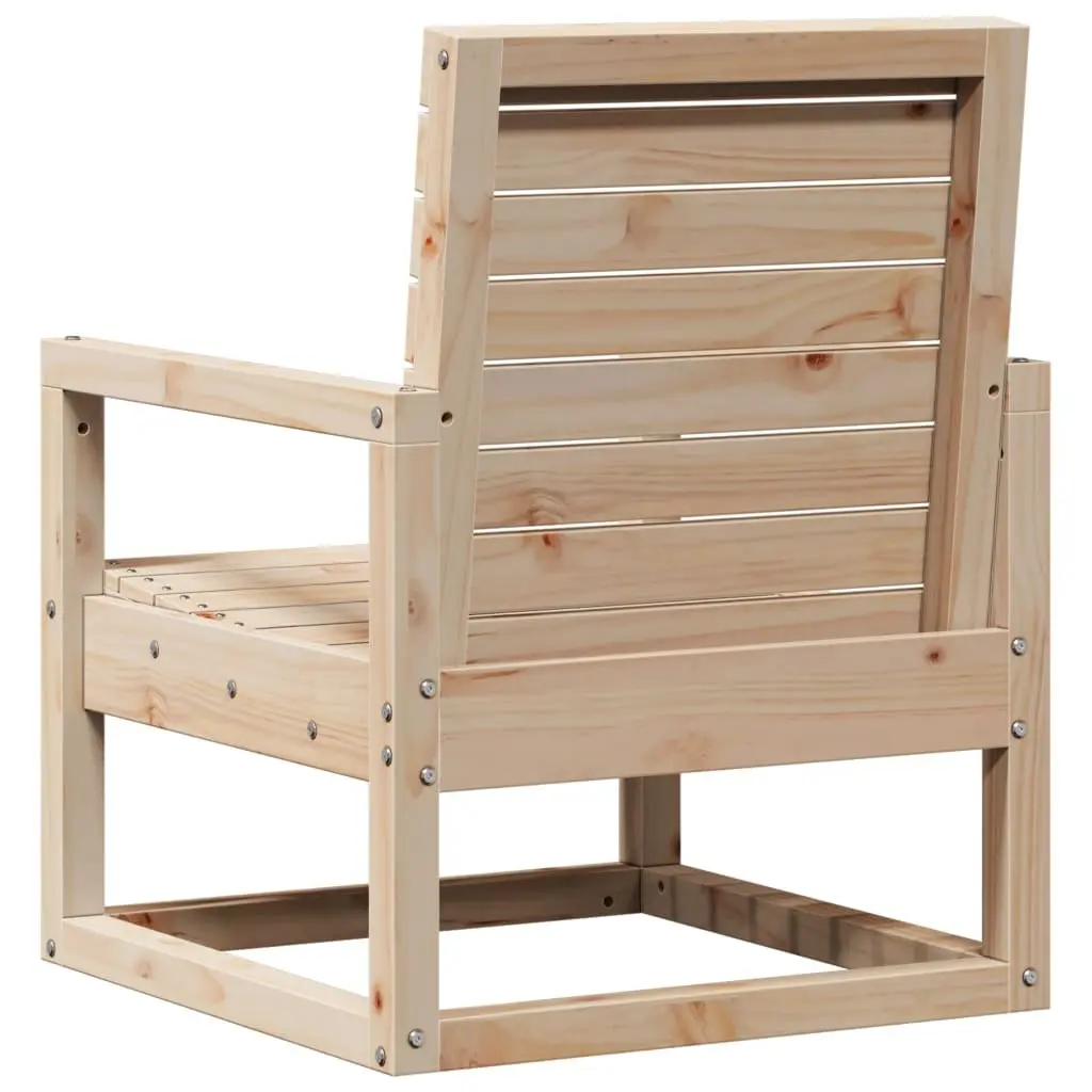 Outdoor Chair Pine Wood Brown Garden Backrest Armrests 57.5x63x76cm