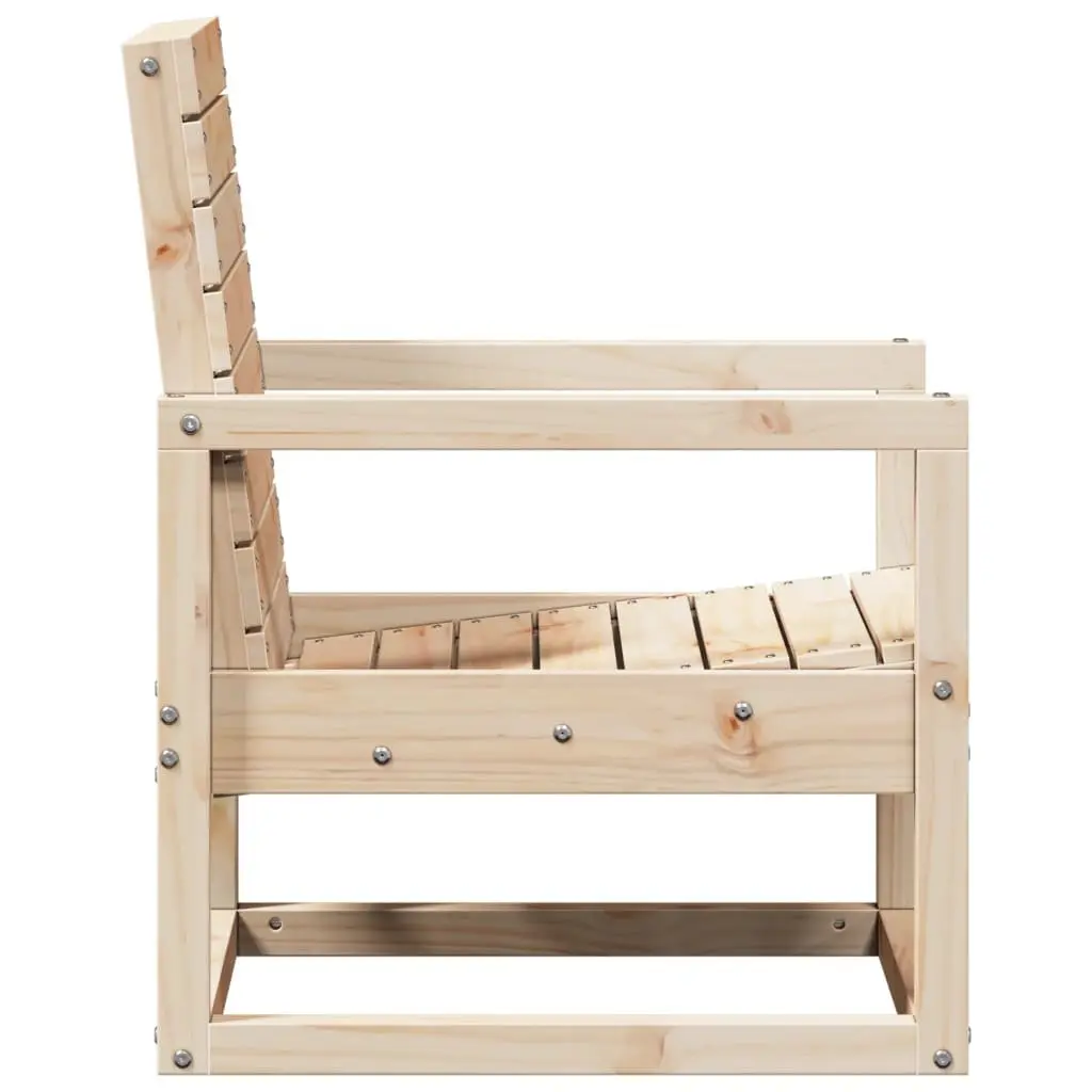 Outdoor Chair Pine Wood Brown Garden Backrest Armrests 57.5x63x76cm