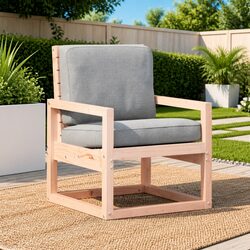 Outdoor Garden Chair Solid Wood Armrest Backrest Brown 57.5x63x76cm Patio