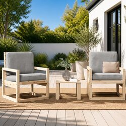 Friendly 3-Piece Pine Garden Lounge Set for You