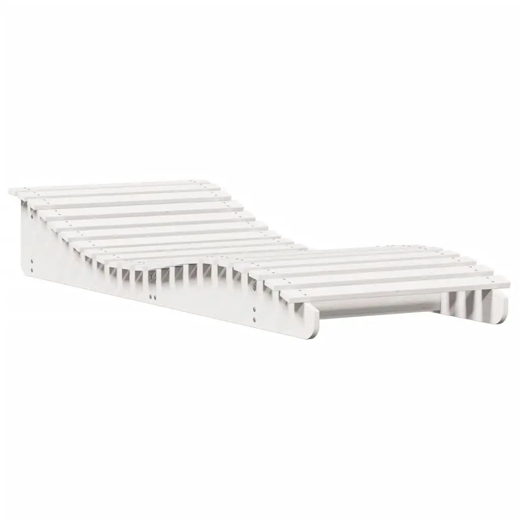 Wooden Sun Lounger White Ergonomic Reclining Chair 205 x 80 x 31.5 cm