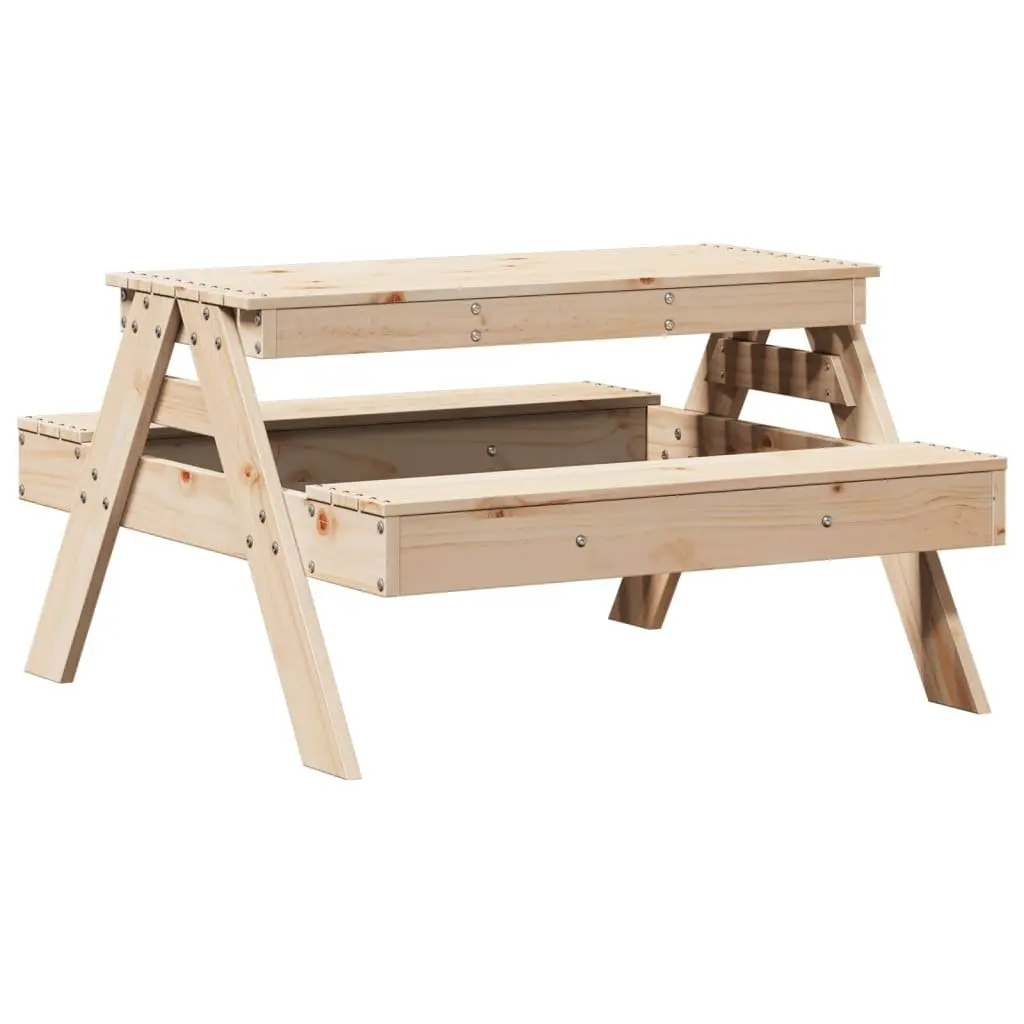 Kids Picnic Table Wooden Outdoor Dining Bench Garden Furniture 88 x 97 x 52 cm