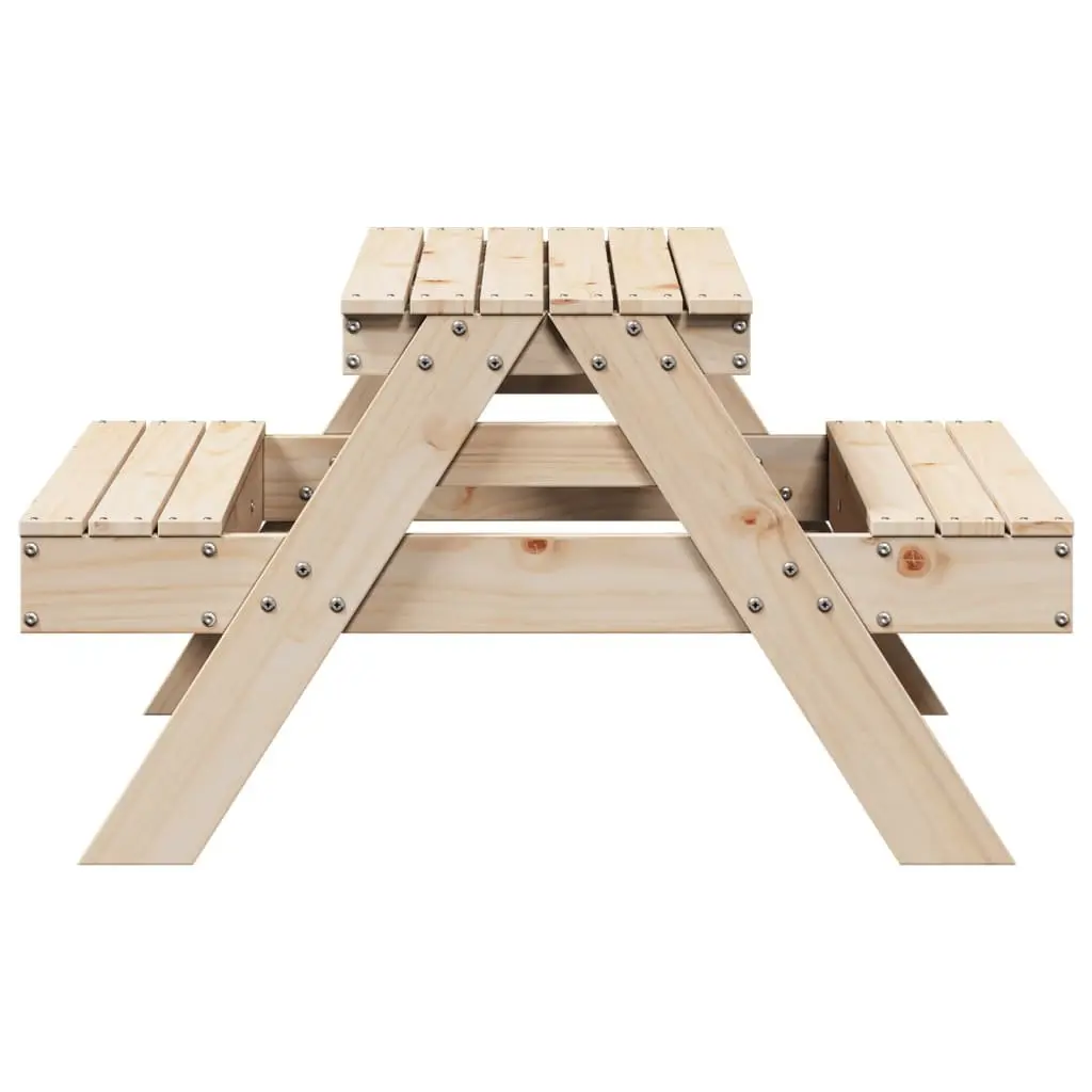Kids Picnic Table Wooden Outdoor Dining Bench Garden Furniture 88 x 97 x 52 cm