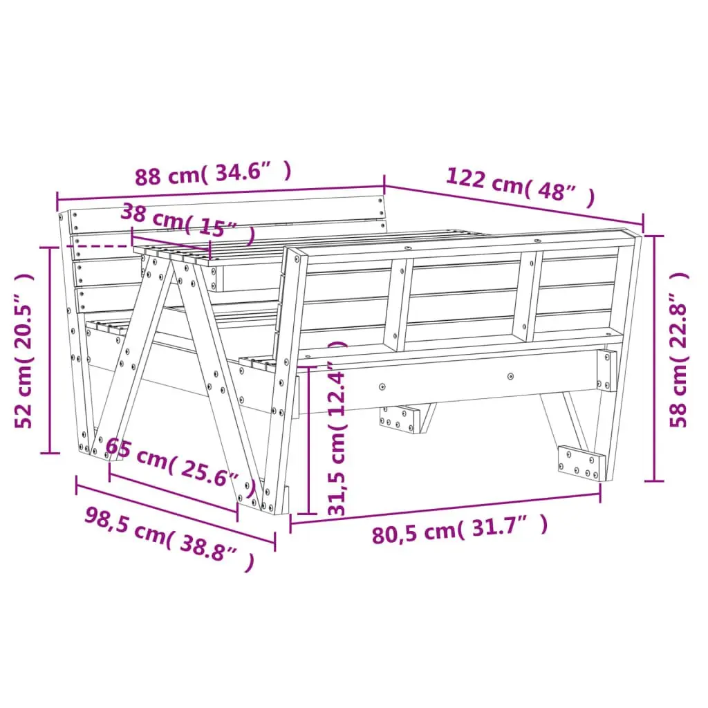 Kids Wooden Picnic Table