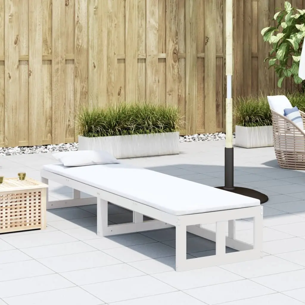 Garden Sofa Bench Extendable White Solid Wood Pine Outdoor Patio Seating