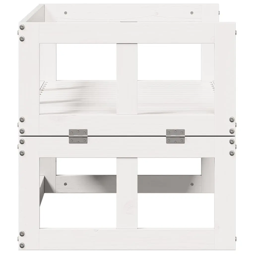 Garden Sofa Bench Extendable White Solid Wood Pine Outdoor Patio Seating
