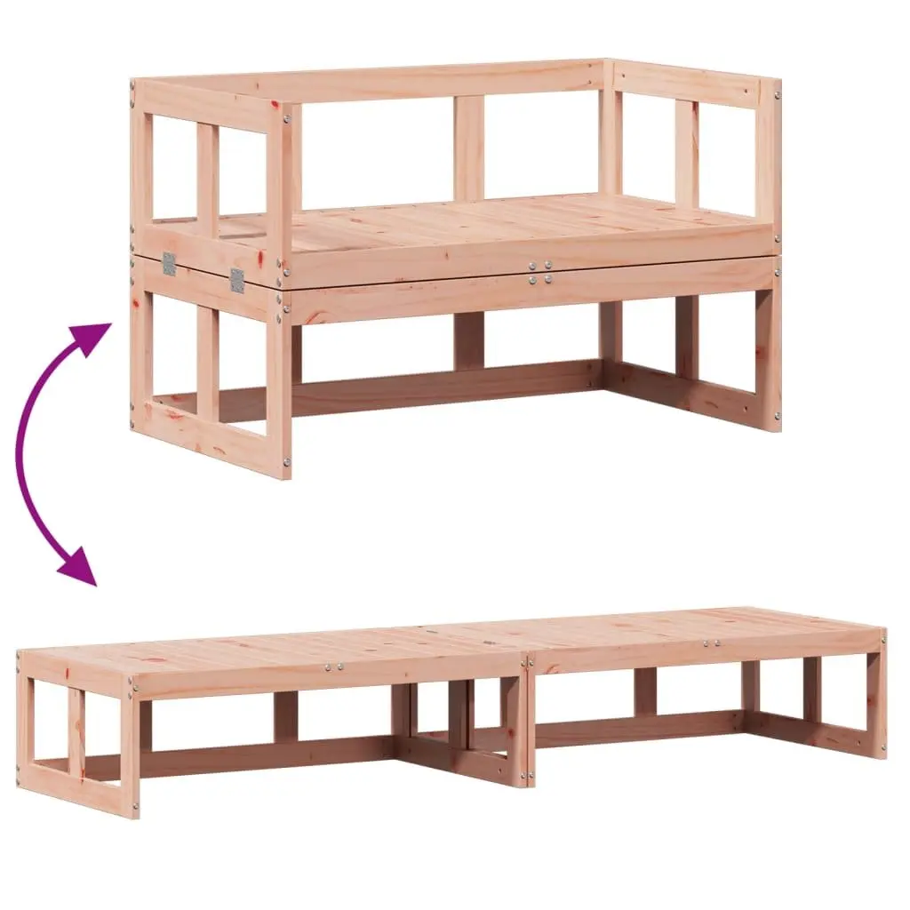 Wooden Garden Sofa Bench Extendable Outdoor Seating Brown