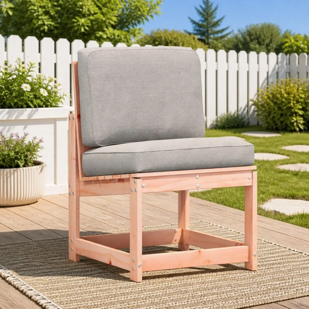 Outdoor Garden Chair Wooden Patio Furniture Backrest Brown Seating 77cm High