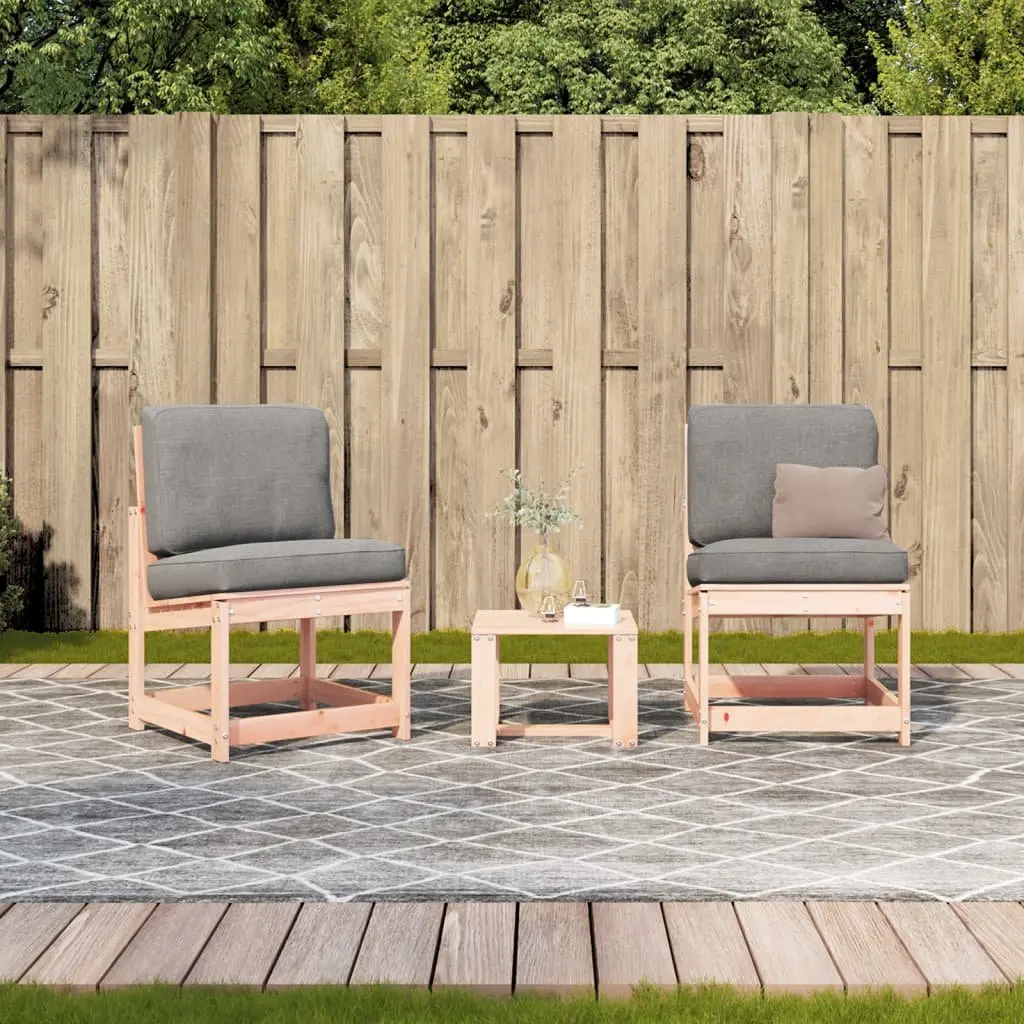 3 Piece Garden Lounge Set Solid Wood Outdoor Patio Furniture