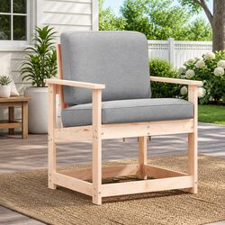 Outdoor Garden Chair Wooden Armchair Patio Backyard Seat Brown 62x56x77cm