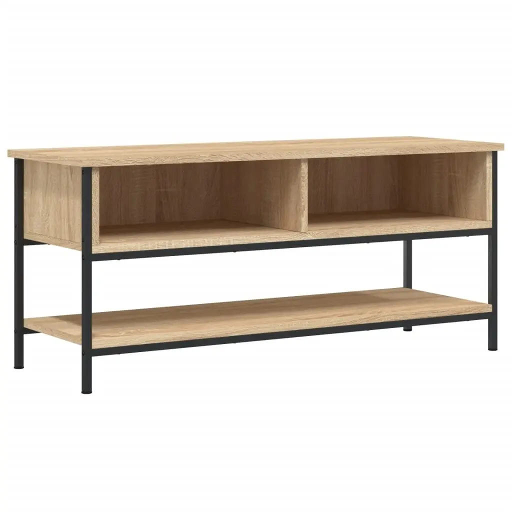 TV Cabinet Engineered Wood Sonoma Oak Brown Storage Unit with Shelves 100 x 35 x 45 cm