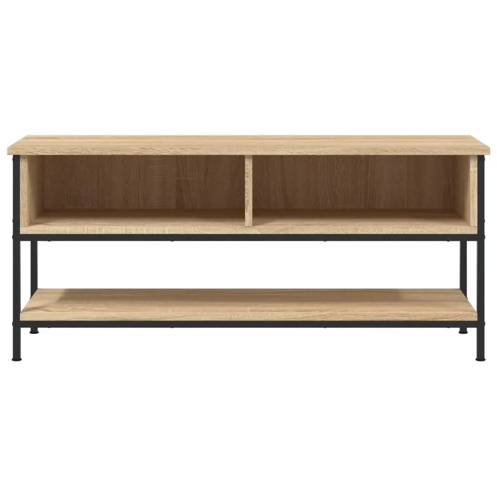 TV Cabinet Engineered Wood Sonoma Oak Brown Storage Unit with Shelves 100 x 35 x 45 cm
