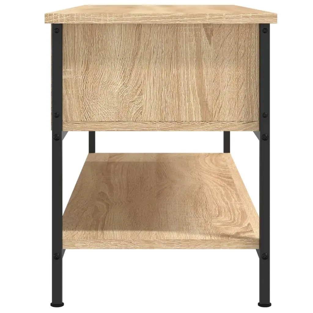 TV Cabinet Engineered Wood Sonoma Oak Brown Storage Unit with Shelves 100 x 35 x 45 cm