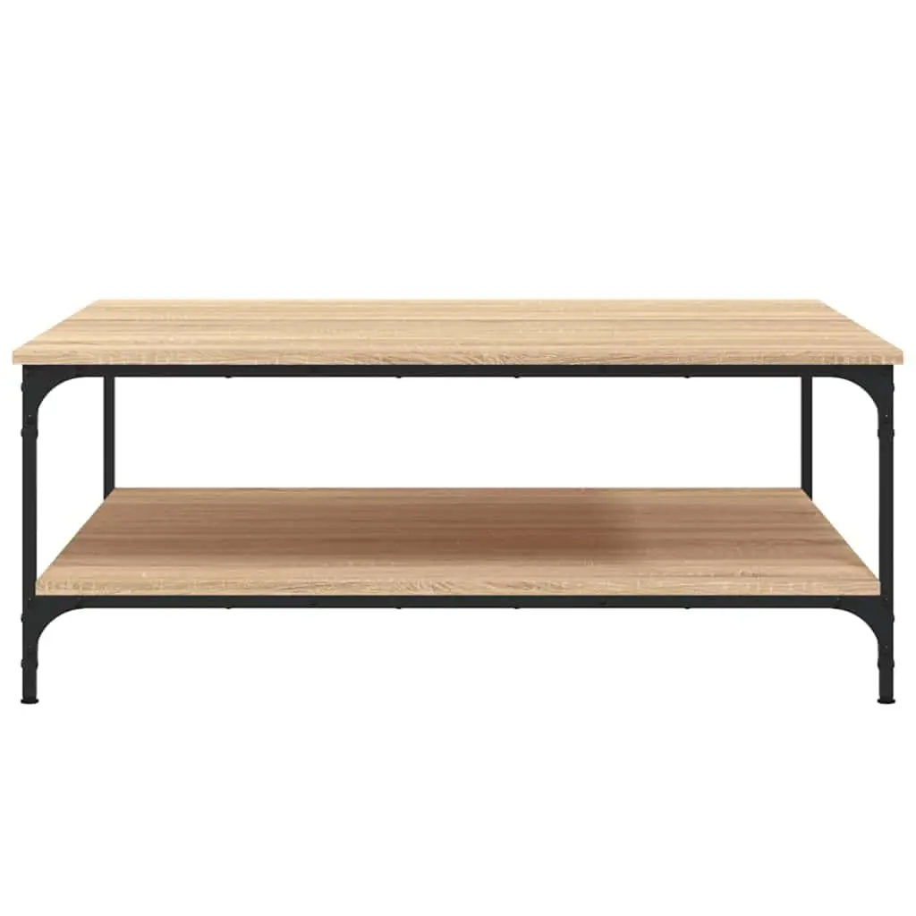 Coffee Table with Storage Shelves Brown Accent Table Living Room Furniture
