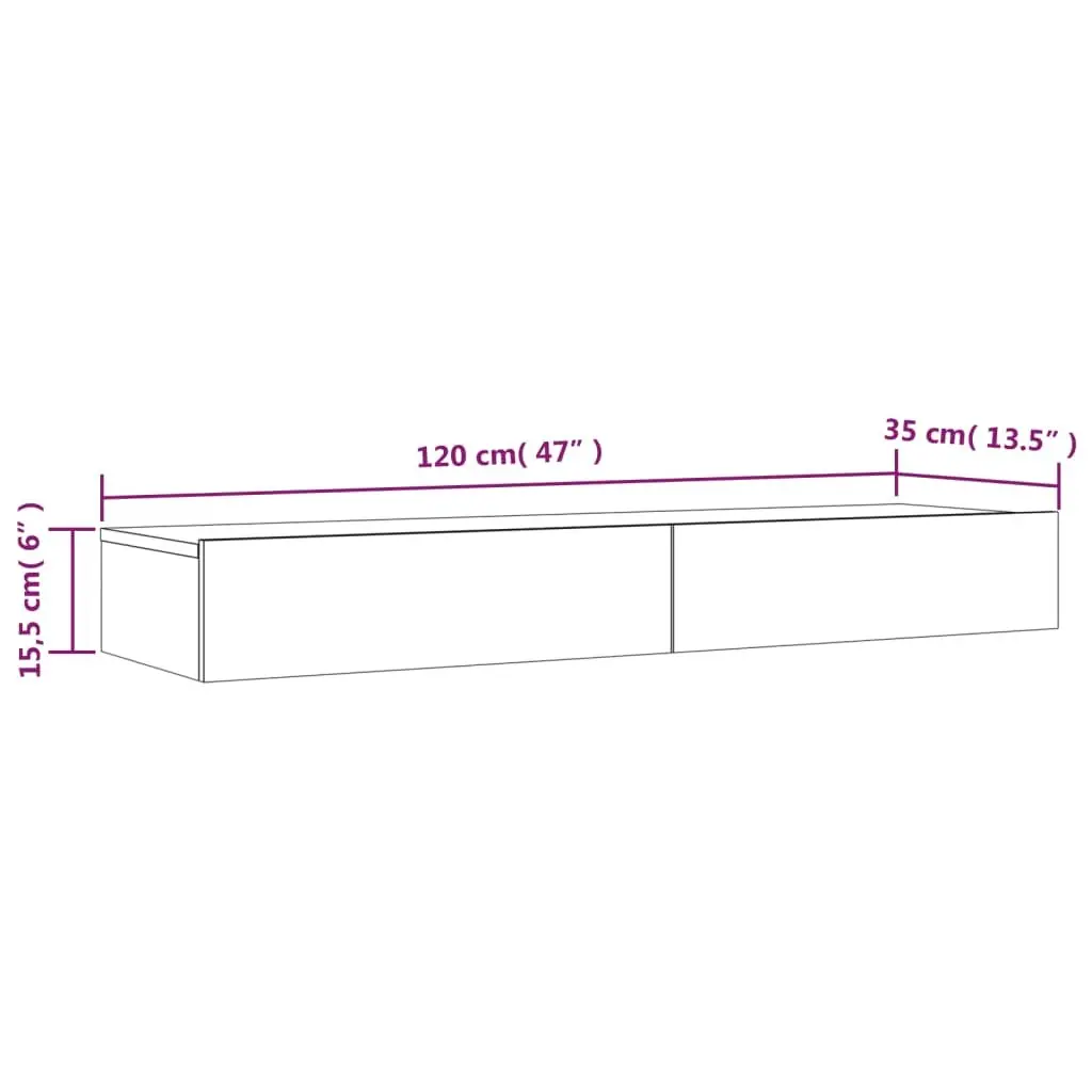 TV Cabinet RGB LED Lights Grey 120x35x15.5cm