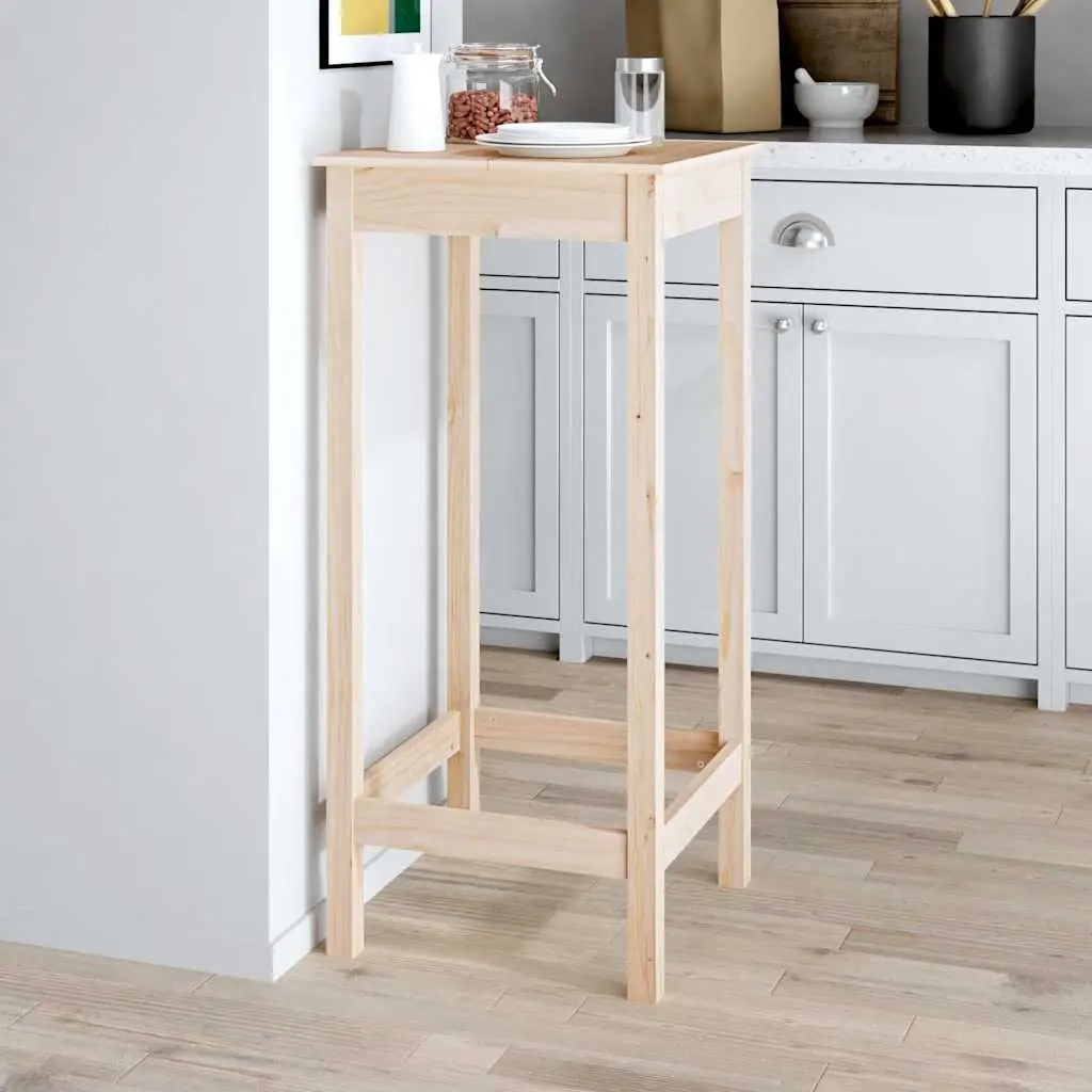 Bar Table 50x50x110 cm Solid Pine Wood Kitchen Dining High Bistro Furniture