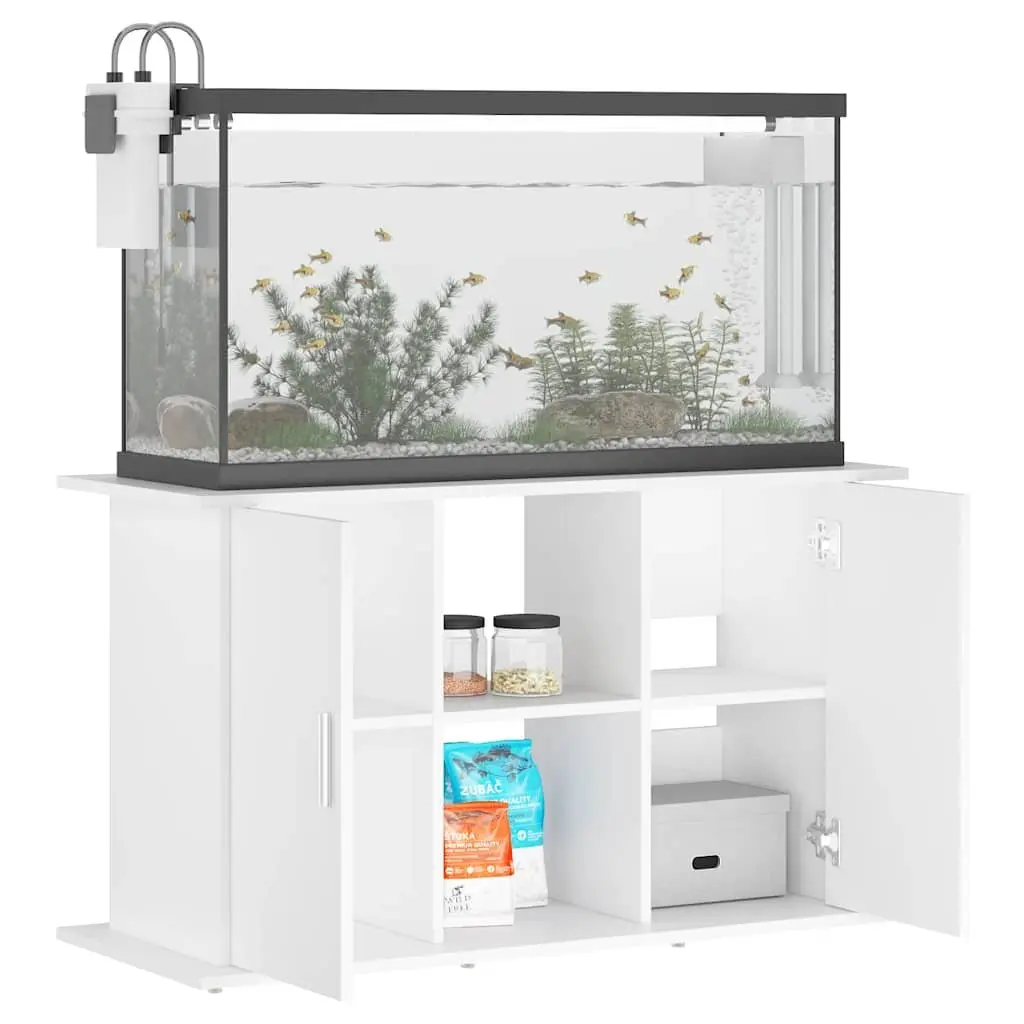 Fish Tank Cabinet White Engineered Wood Storage Unit 101x41x58cm