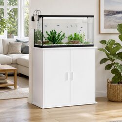 Your Friendly White Aquarium Stand with Ample Storage 81x36x73 cm