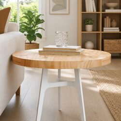 Round Solid Wood Table Top Ø50cm x 3cm Brown Pine Dining Side Tabletop