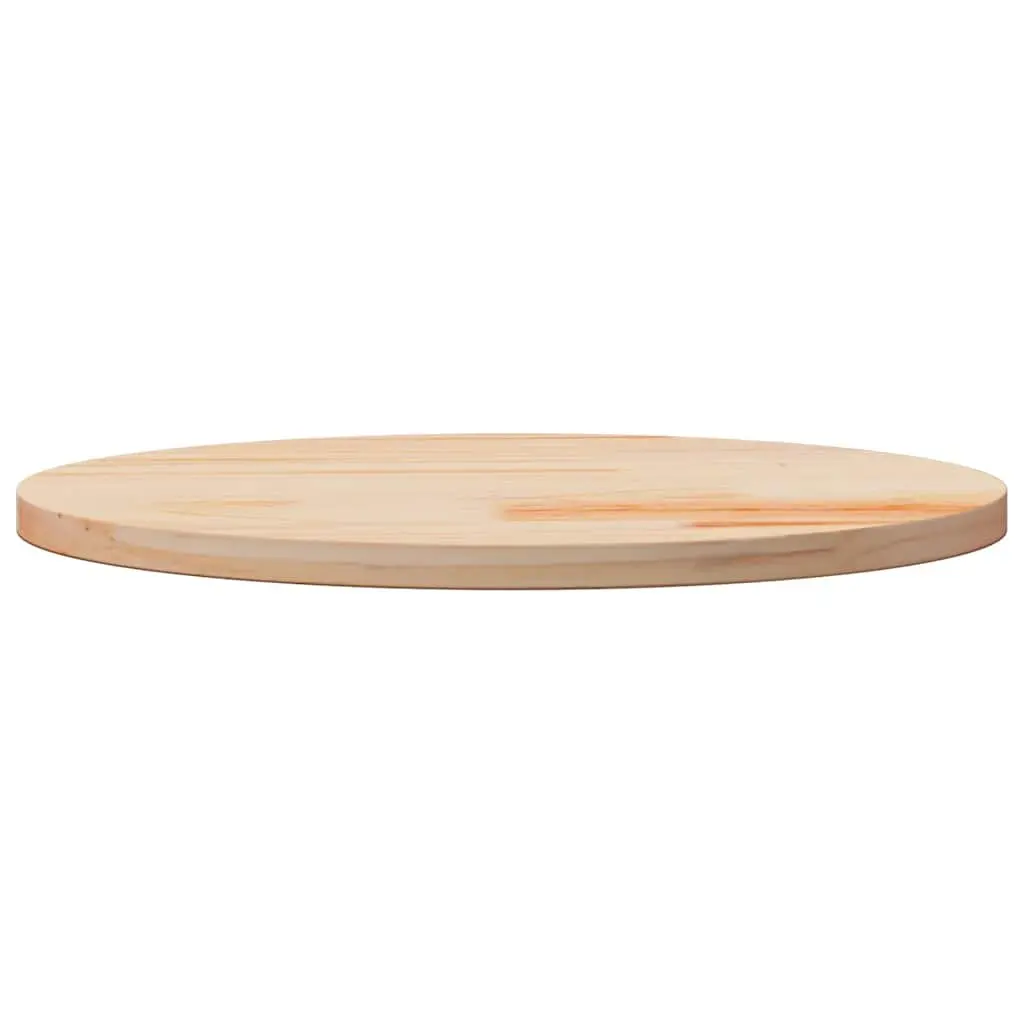 Round Table Top Solid Pine Wood Brown Ø60cm Thick Surface Durable Dining Coffee