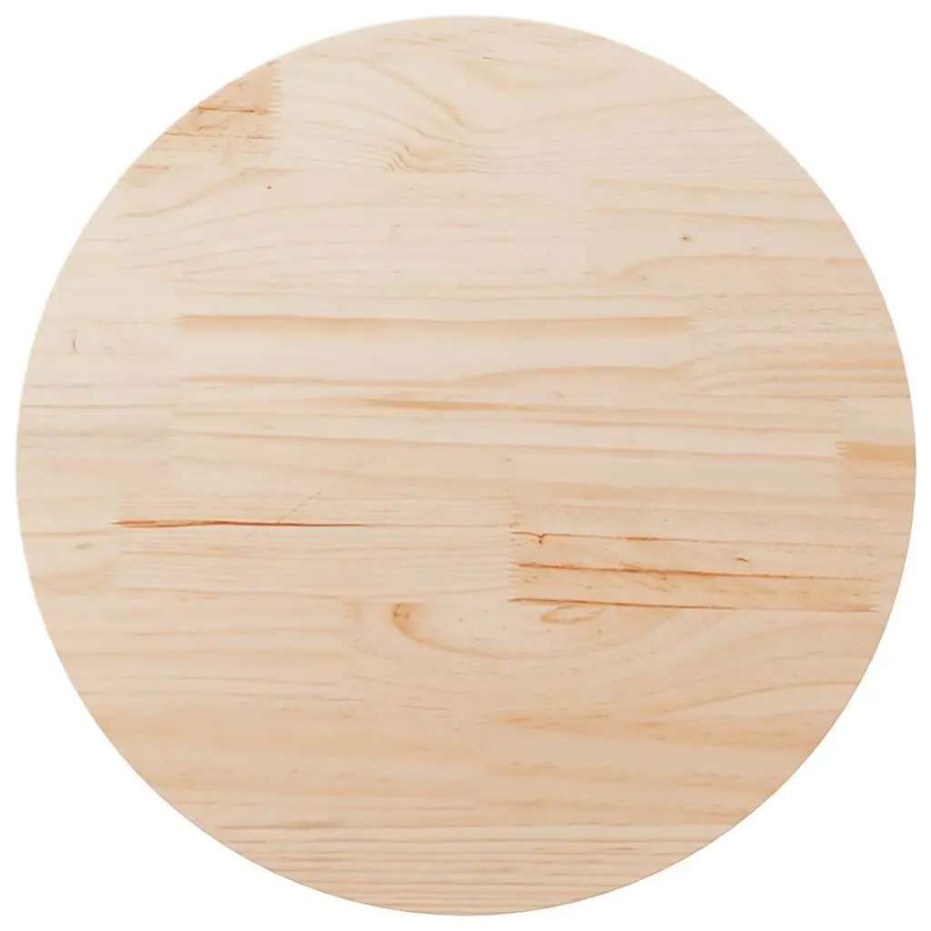 Round Solid Pine Wood Table Top 80cm Diameter 3cm Thickness Brown
