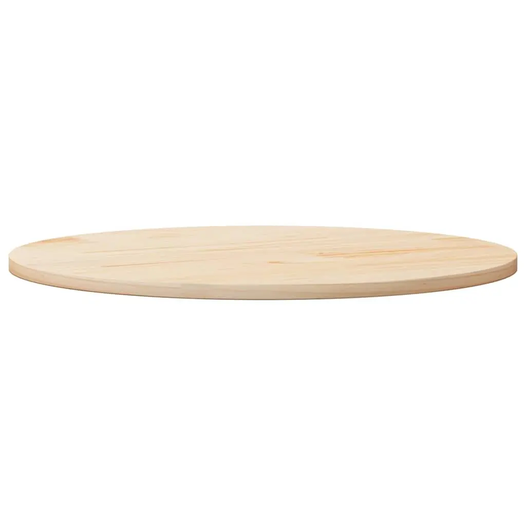Round Solid Pine Wood Table Top 80cm Diameter 3cm Thickness Brown