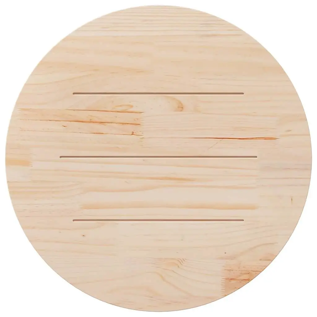 Round Solid Pine Wood Table Top 80cm Diameter 3cm Thickness Brown