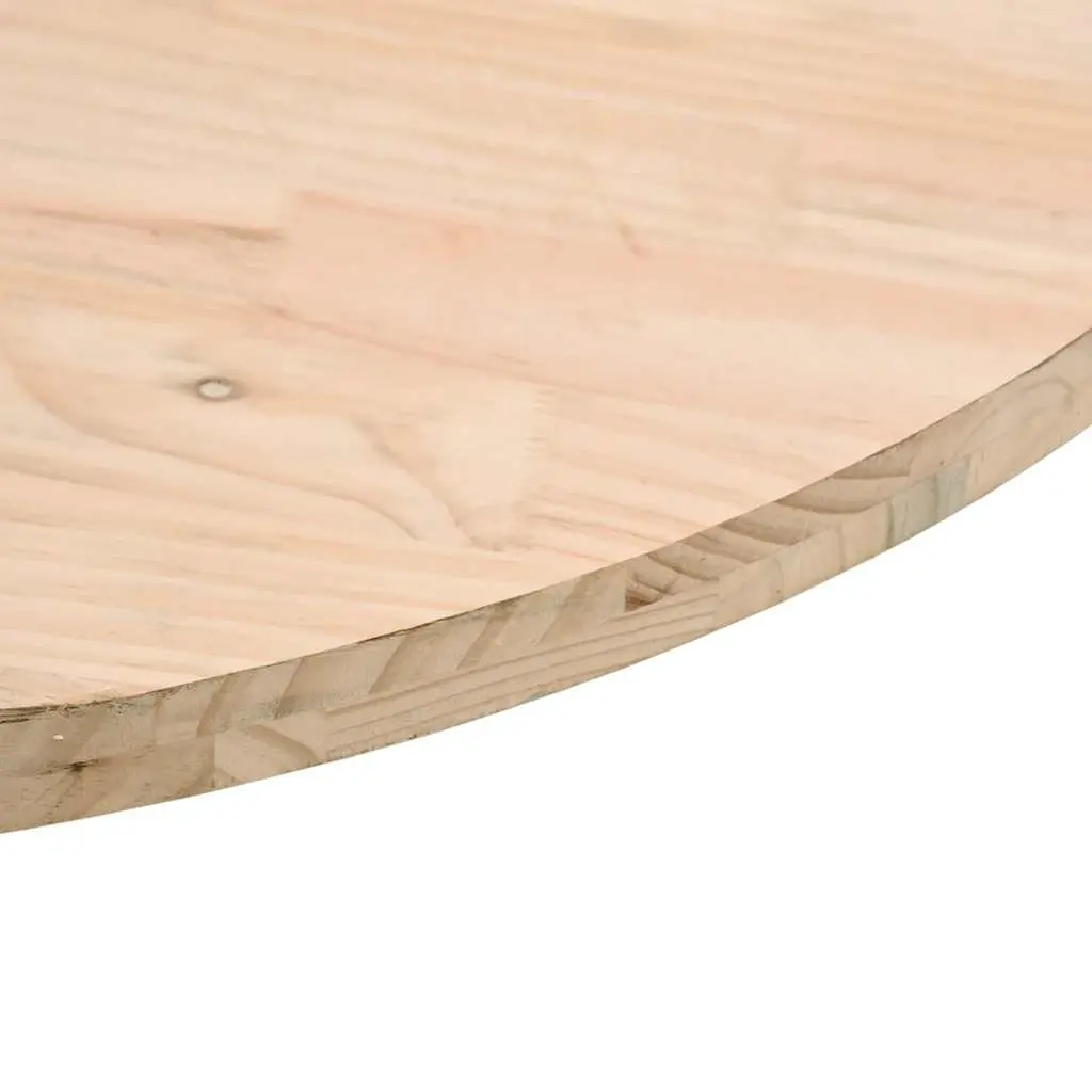 Round Solid Pine Wood Table Top 80cm Diameter 3cm Thickness Brown