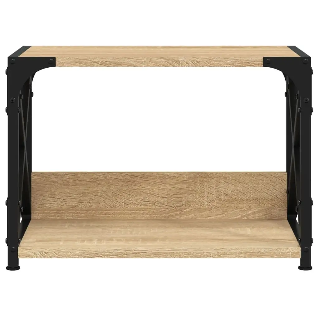 Printer Stand 2-Tier Brown Desk Organizer Storage Shelf 44 x 26 x 31.5 cm