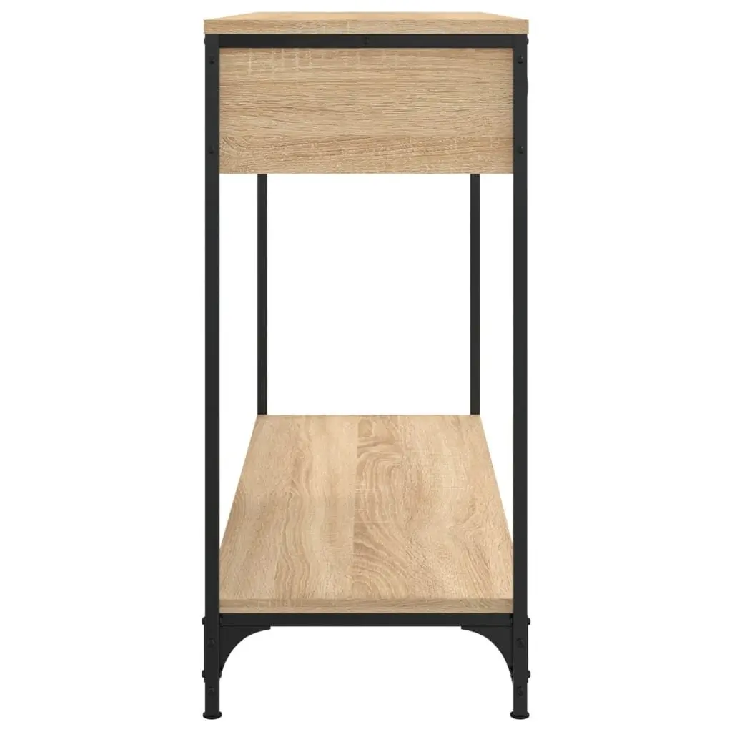 Console Table Engineered Wood Metal Frame Brown 100 x 34.5 x 75 cm