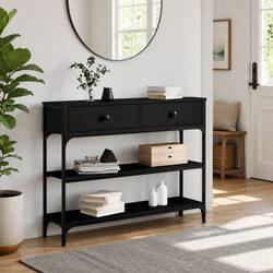 Console Table Black Entryway Accent Living Room Hallway Sofa Side End Table
