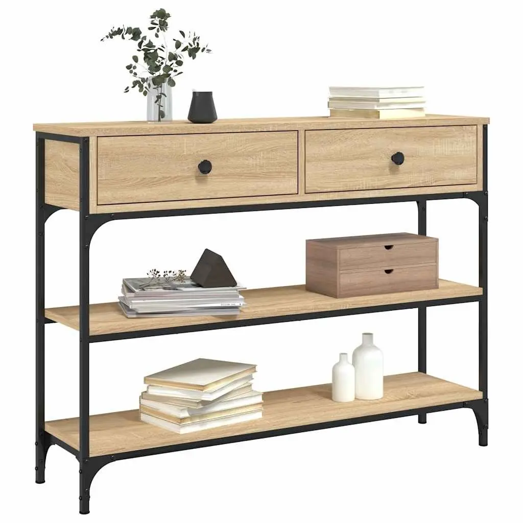 Console Table Sonoma Oak Engineered Wood Hallway Entryway Accent Table Brown
